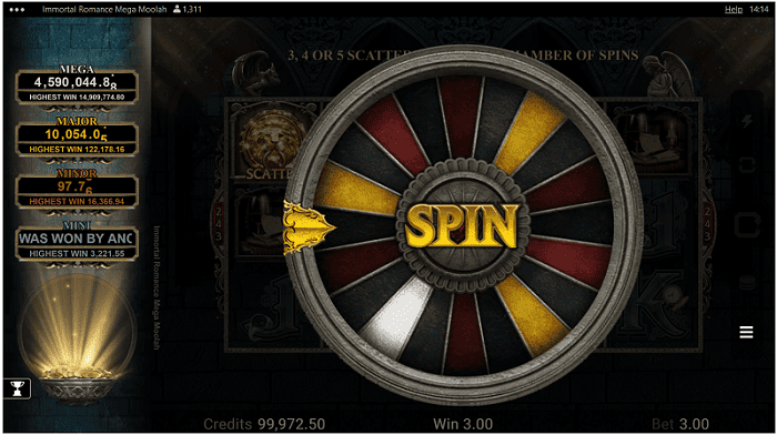 Progressive Jackpot Wheel by Mega Moolah