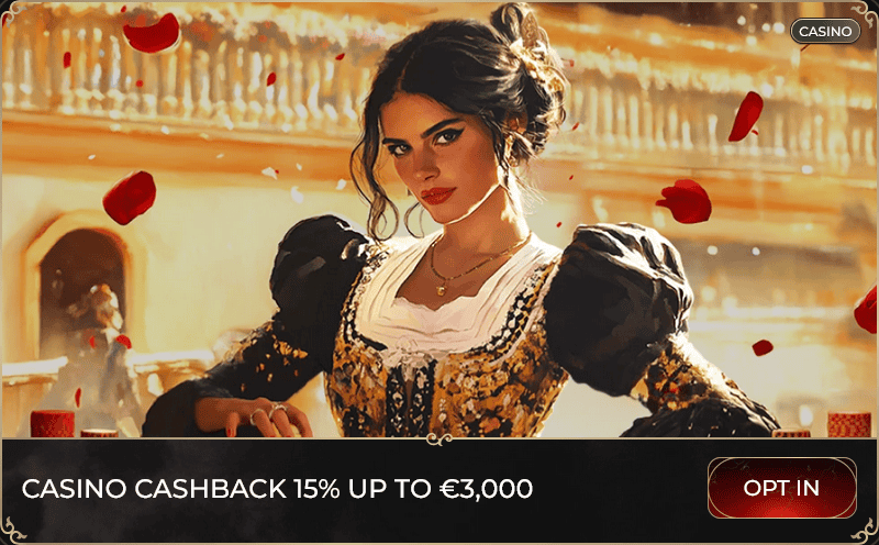 Casino Cashback Bonus for real money players at Casina