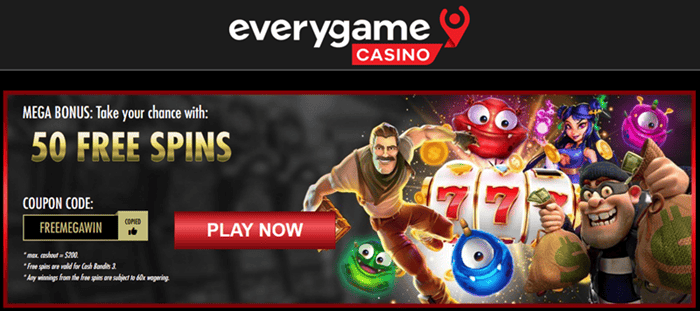 Everygame 50 free spins without deposit