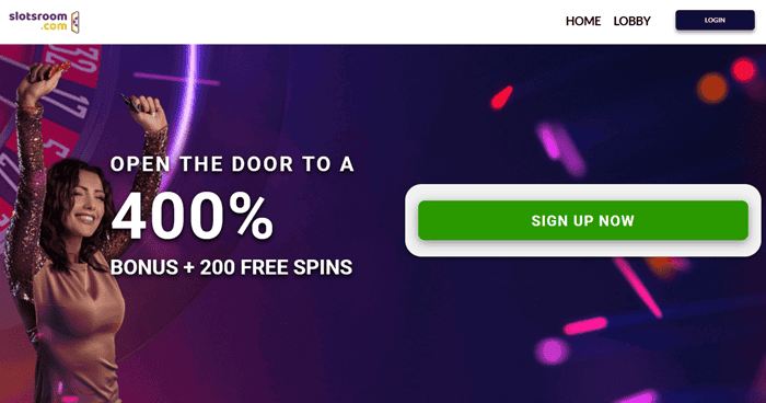 Slotsroom 400% Bonus and 200 Free Spins on RTG slots
