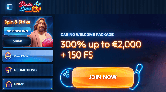 Join Dudespin and play for real money!