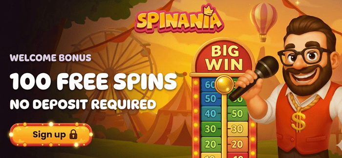 Sign up with Spinania and collect 100 FS no deposit required!