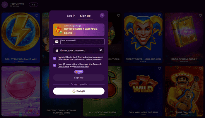 Spinania Register & Login to Play