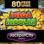 Jackpot CIty Casino free spins on Mega Moolah Jackpot