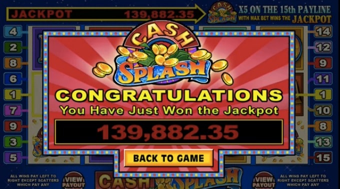 Cash splash jackpot winners